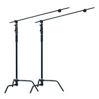 Phot-R 2x Heavy Duty C-Stand with Boom Arm - Black