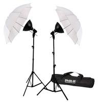 Phot-R 85W Umbrella Lighting Kit with Reflector Dishes