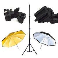 phot r light stand 33 gold white black umbrellas flash mount bracket