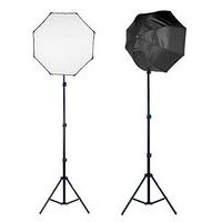 Phot-R Professional 2x 80cm Octagon Softbox and 2x 2m Light Stand Kit