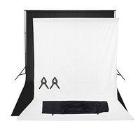 Phot-R Cotton Muslin Backdrop Kits (2 x 3m, 3x6m Black + White)