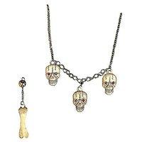 Phantom Set Necklace Earrings Halloween Jewellery For Fancy Dress Costumes