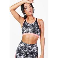 Phoebe Palm Mesh Sports Bra - coral