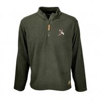 Philip Morris Fleece Zip Neck, Dark Green, Large