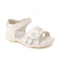 phoebe whitesilver leather girls riptape sandals