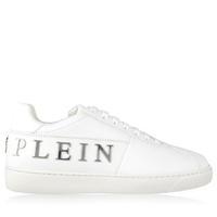 philipp plein logo leather low top trainers