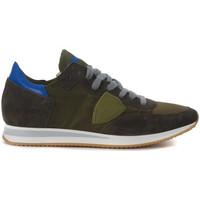 Philippe Model Paris Tropez Sneakers in hunter green sude and fabric men\'s Trainers in green