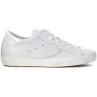 Philippe Model Paris Classic white leather and patent leather sneakers women\'s Trainers in white