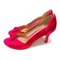 Phase Eight Size 5 Bow Satin Pink Heeled Shoes