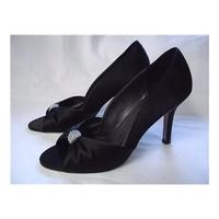 phase eight size 5 black satin peep toe shoes