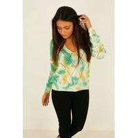 Phoebe tie dye cropped knitted jumper