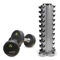 physical company tufftech pu dumbbells vertical rack 10 pair