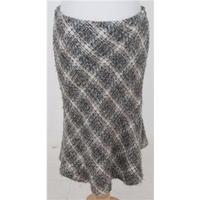 Phase Eight size 12 beige and black check patterned knee length skirt
