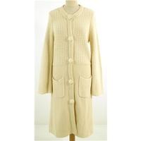 Phase Eight Size 10 Cream Long Sleeve Knitted Cotton Cardigan/Coat Dress