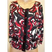 phase eight size 14 red black and white patterned cardigan