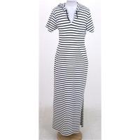 Phase Eight Size 12 Beige and navy striped hooded long dress