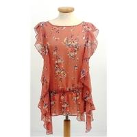 Phase Eight Size 8 Salmon Pink Floral Blouse