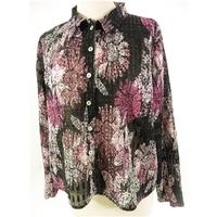 Phase Eight Size L Black And Pink Sparkle Blouse