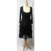 Phase Eight Size 10 Black Layered Silk Dress