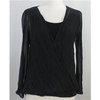phase eight size l black long sleeved blouse