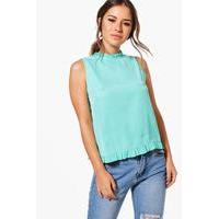 Pheobe Sleeveless Ruffle Trim Blouse - jade