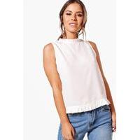 Pheobe Sleeveless Ruffle Trim Blouse - ivory