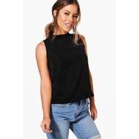 Pheobe Sleeveless Ruffle Trim Blouse - black