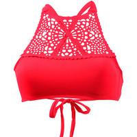 Phax High Neck Swimsuit Miramar Rhythm Red women\'s Mix & match swimwear in red