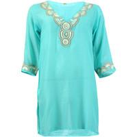 Phax Turquoise Tunic Embroidered Zulu women\'s Tunic dress in blue