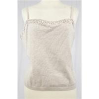 Phase Eight - Size 16 - Almond - Cotton Rich Pearl Seeded Sleeveless Top