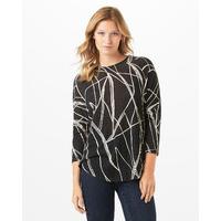 phase eight abstract line print top