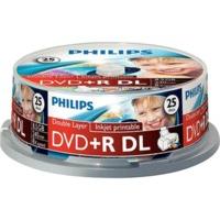 Philips DVD+R DL 8, 5GB 240min 8x printable 25pk Spindle