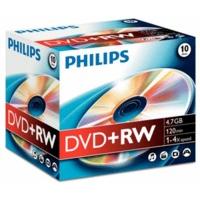 philips dvdrw 4 7gb 120min 4x 10pk jewel case