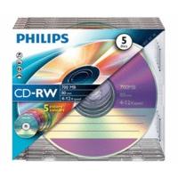 Philips CD-RW 700MB 80min 12x 5pk Slim Case