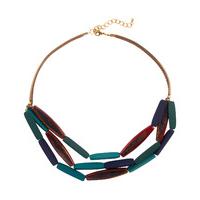 phase eight multi row wooden necklace