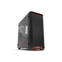 Phanteks P400s Tempered Glass Mid Tower Case - Noise Dampened Black/Red
