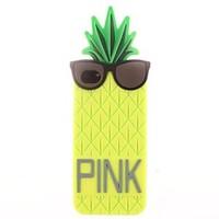 Pineapple Wearing Glasses Silicone Soft Case for iPhone 4/4S