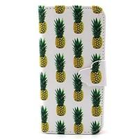 Pineapple Pattern PU Leather Case with Card Slot and Stand for Samsung Galaxy S4 mini/S3mini/S5mini/S3/S4/S5/S6/S6edge