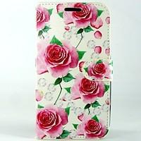 Pink roses PU Leather Full Body Wallet Protective Case with Stand and Card Slot For Huawei Ascend G620s