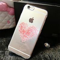 Pink Hearts Pattern TPU Transparent Soft Shell Phone Case Back Cover Case for iPhone6 Plus