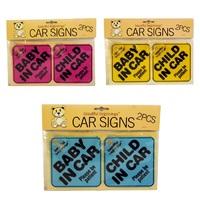 Pink 2 Pack Baby In Car Sign