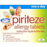 Piriteze Allergy Tablets 30 Tablets