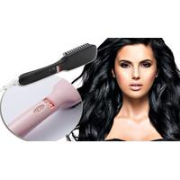 Pink Professional Electric Brush Hair Ionic Straightener