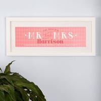 pink wedding anniversary framed print