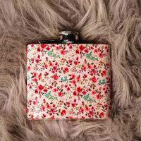 Pink Floral Hipflask