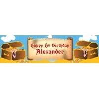 Pirate Treasure Chest Personalised Party Banner