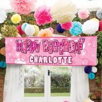 Pink Glitz Personalised Party Banner