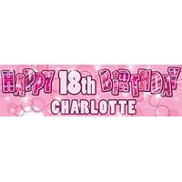 Pink Glitz Age 18 Personalised Party Banner