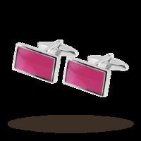 Pink Enamel Rectangle Cufflinks