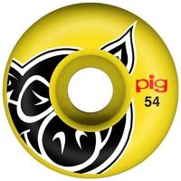 Pig Pig Head Skateboard Wheels - Yellow 54mm (Pack of 4)